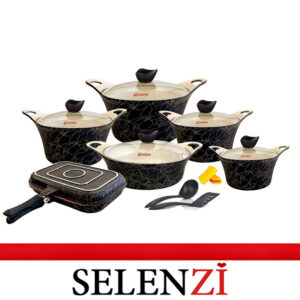 قابلمه 15 پارچه کاندید مشکی لاین طلایی