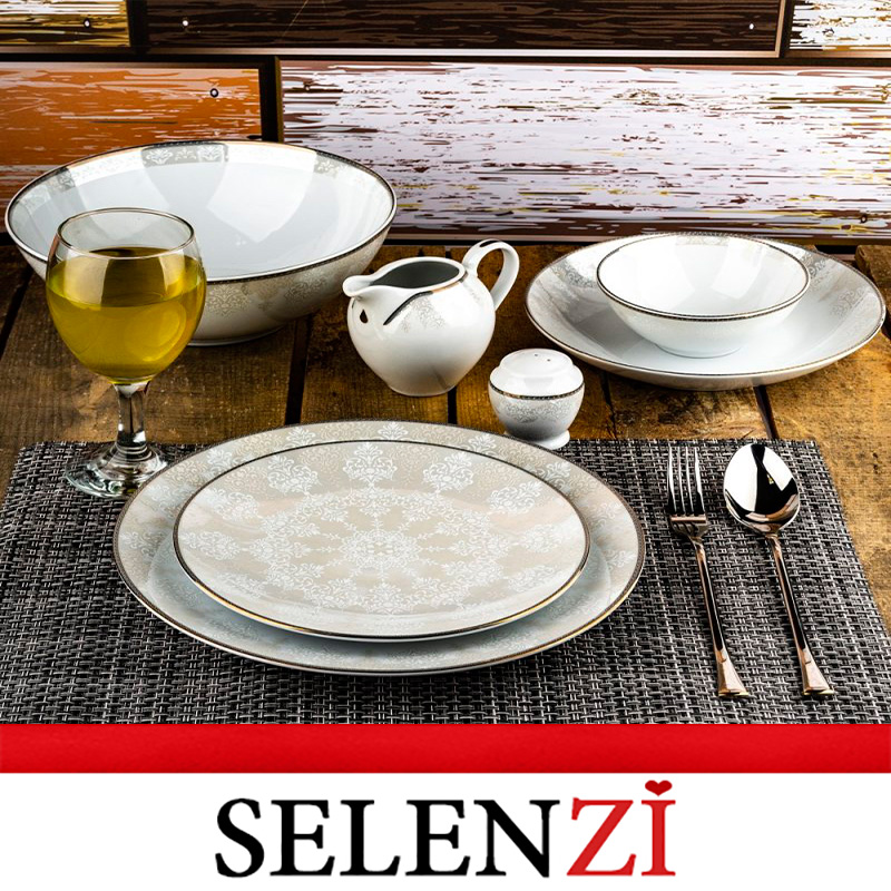 سرویس چینی 6 نفره آپاریس 90210 سفید صدفی