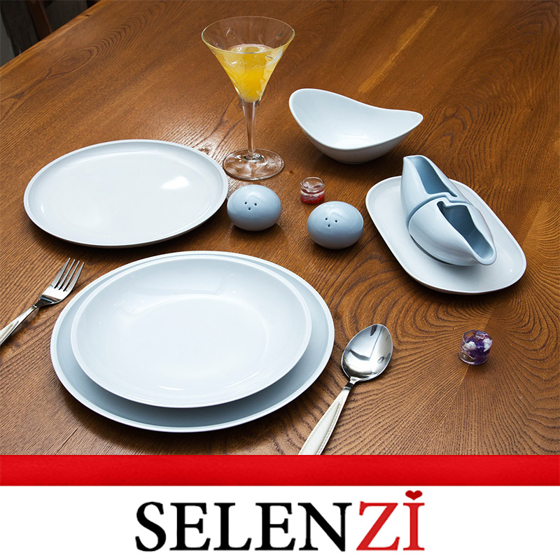 سرویس چینی 6 نفره استون ویر طوسی کمرنگ 6102