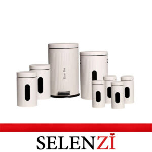 سرویس آشپزخانه 8 پارچه نایس طرح آلفا سفید