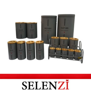 سرویس آشپزخانه طوسی 17 تکه نایس درب چوب