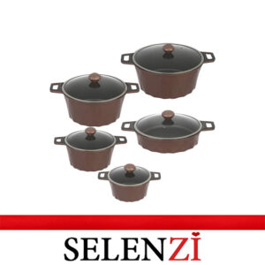 قابلمه 10 پارچه تکنو مدل دایمند رزگلد