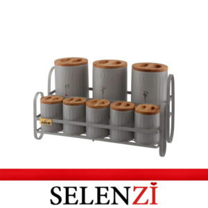 پاسماوری 9 پارچه نایس طرح رومانتیک طوسی